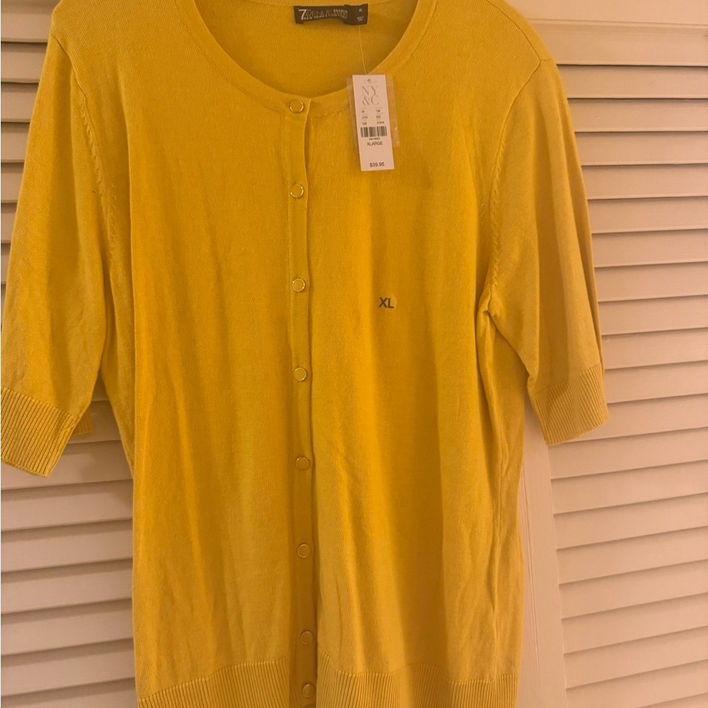 New York & Company Sunlit Yellow Cardigan